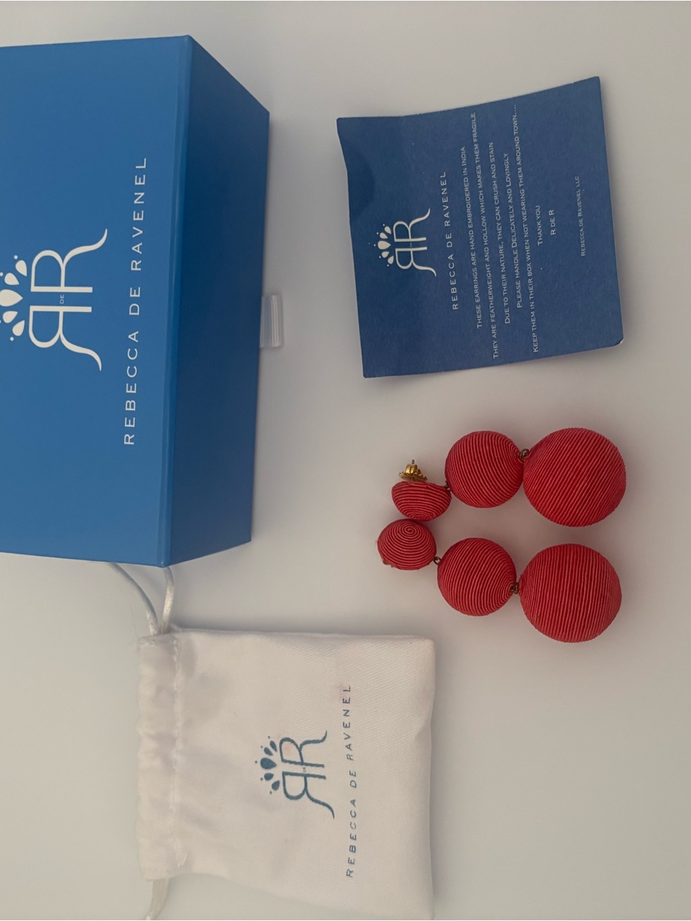 Red Triple Ball Drop Earrings